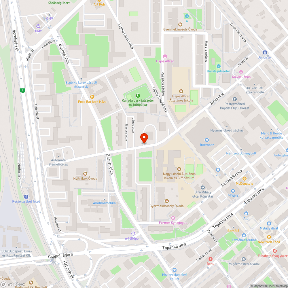 Lyukas járda bejelentés helye