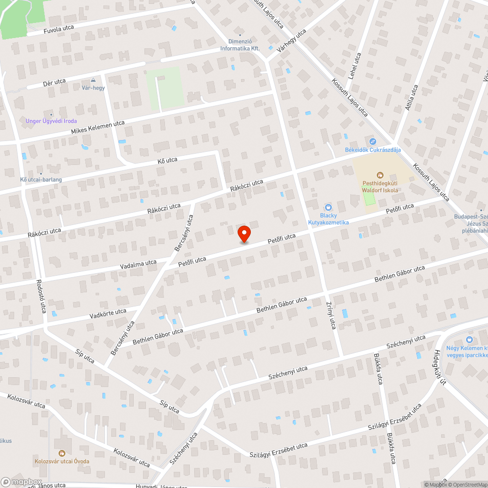 Veszélyes mélységű kátyú bejelentés helye