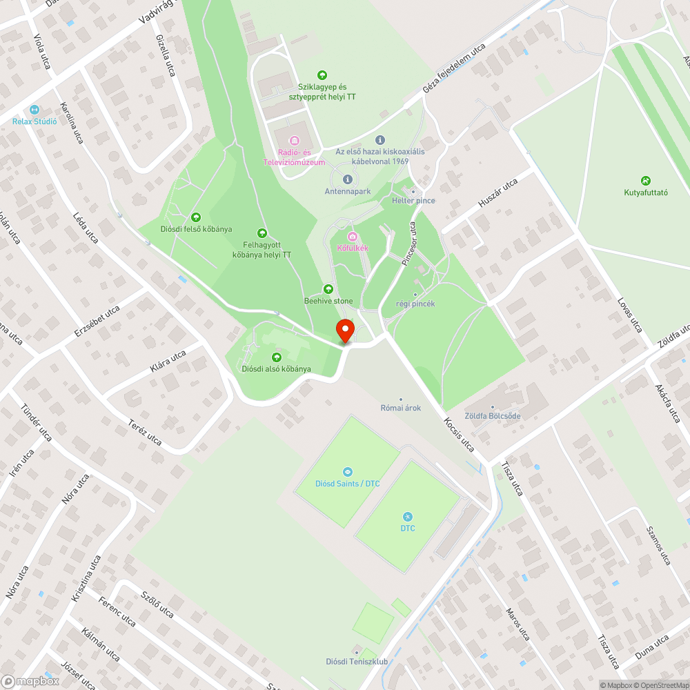 Alsó bányánál elhagyott autó bejelentés helye