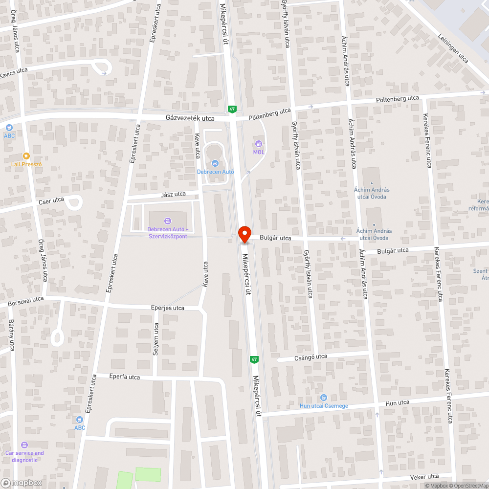 gyalogátkelőhely bejelentés helye