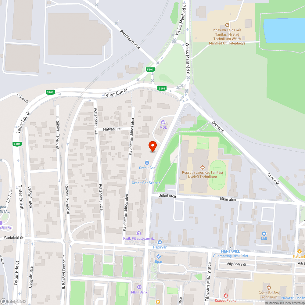 Beszakadt közmű bejelentés helye