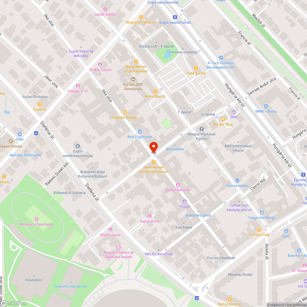 Beszakadó útkereszteződés bejelentés helye