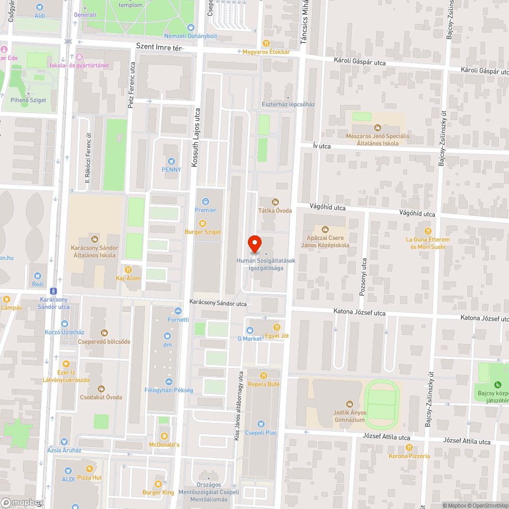 Zöldterületen elhagyott jármű bejelentés helye