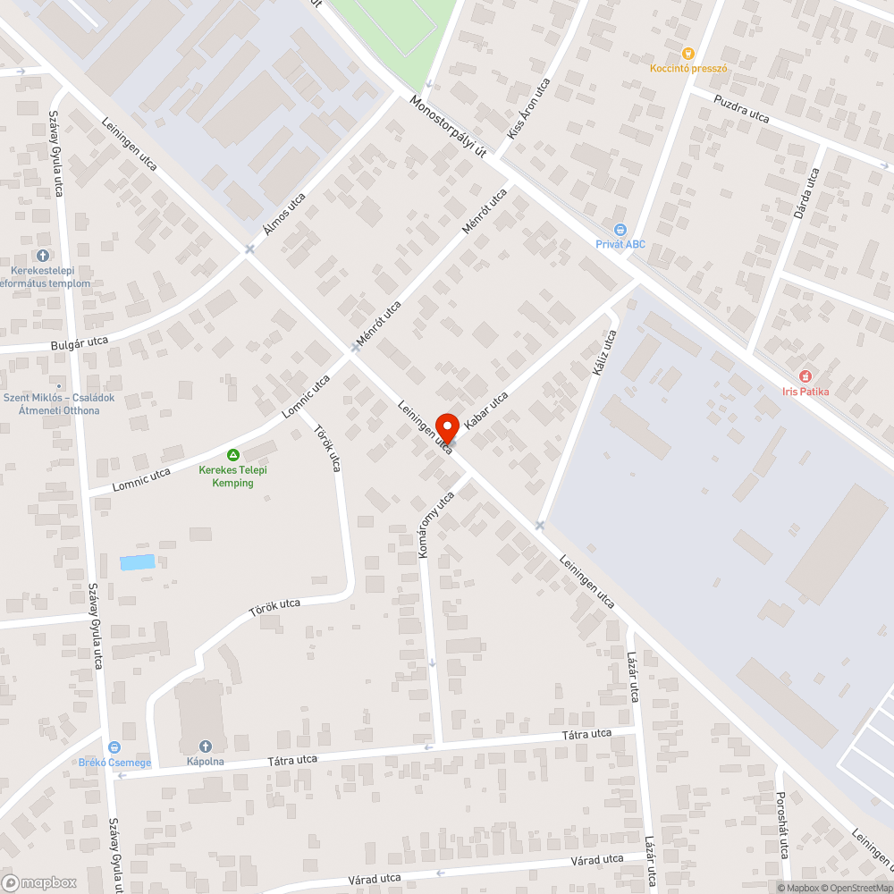 Db. Leiningen u.-Kabar u kereszteződésében balesetveszélyes kátyú bejelentés helye