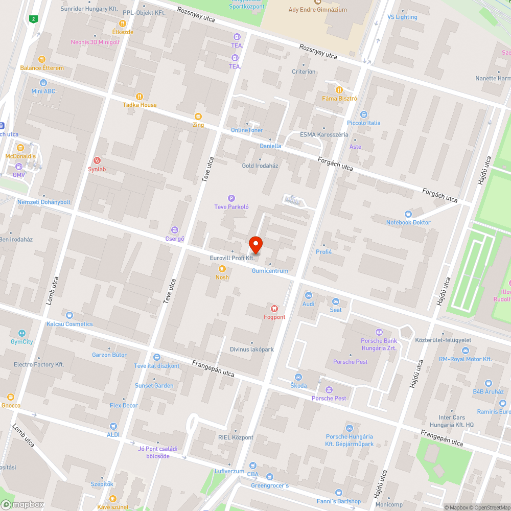 Út közepén levő tábla és lyuk bejelentés helye