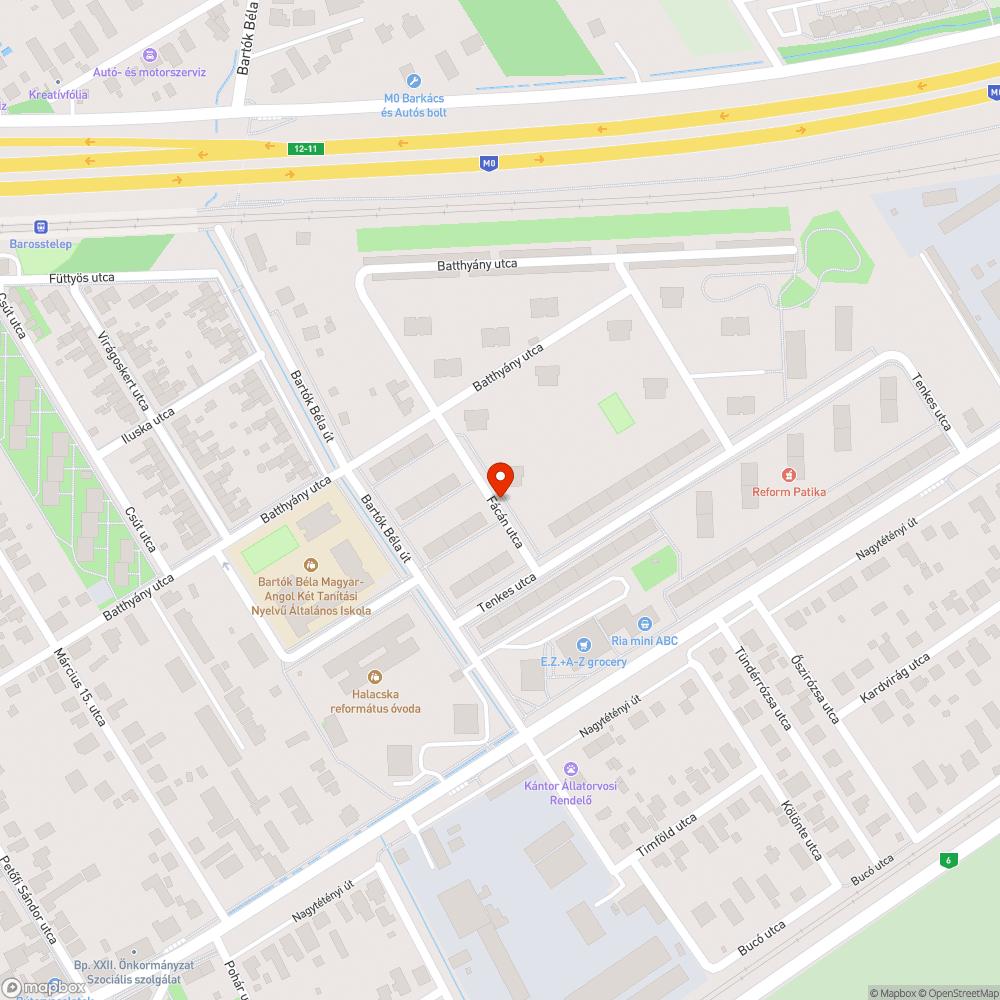 Rohadó autó a Bartók Béla úton bejelentés helye