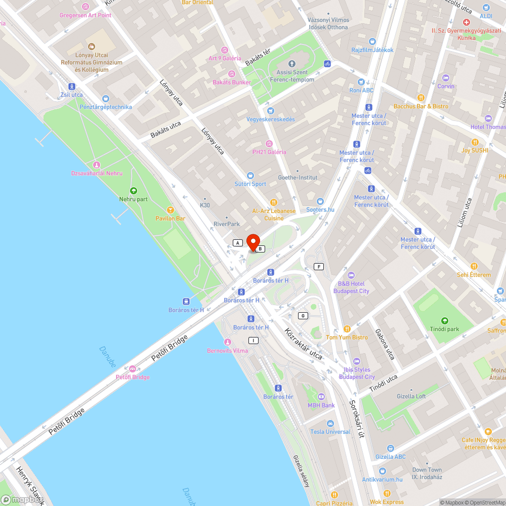 Szemét a Petőfi hídnál bejelentés helye