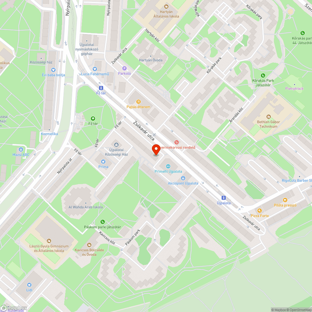 Állandó illegális járdán és zöldfelületen parkolás bejelentés helye