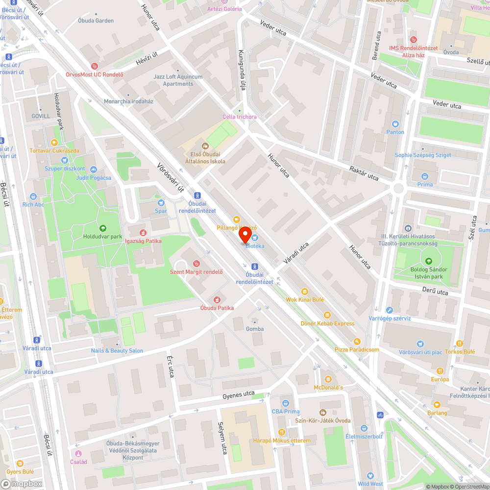 Eldugult csatornalefolyó Óbudai rendelőintézetnél bejelentés helye