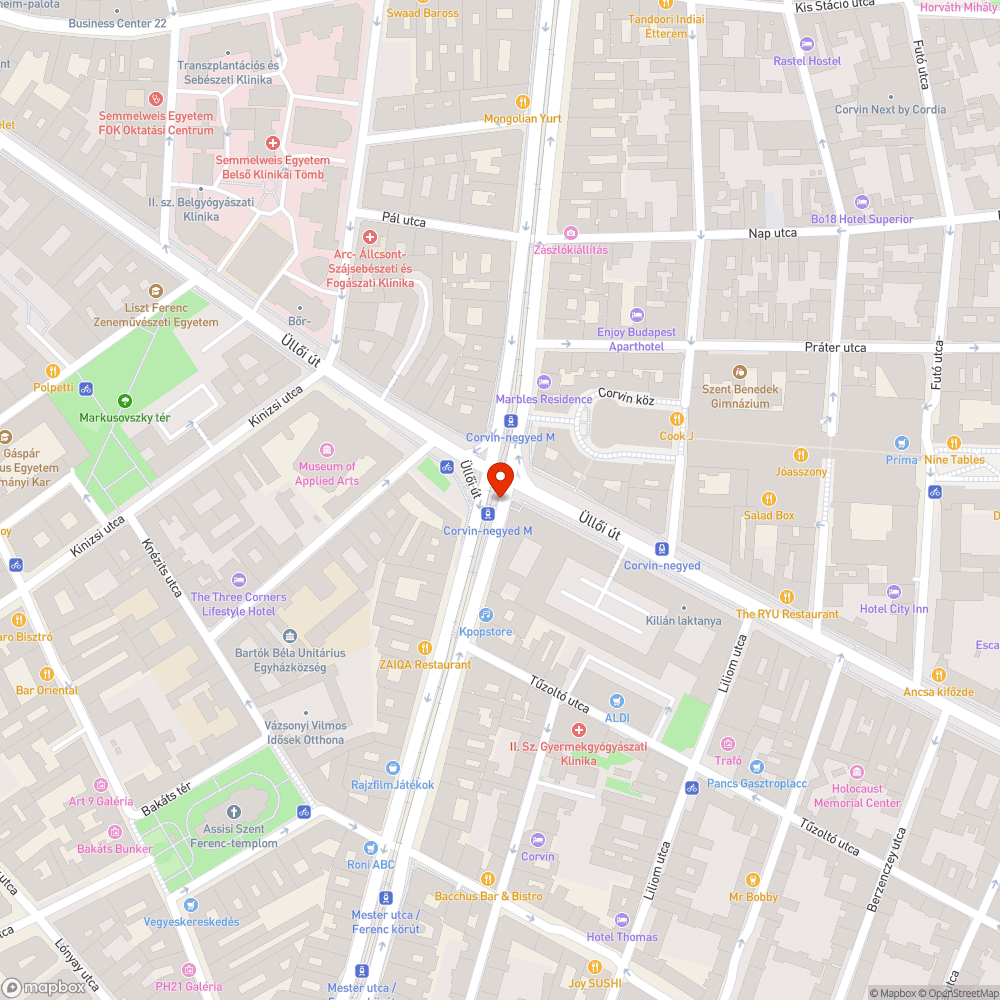 Corvin negyed aluljáró bejelentés helye