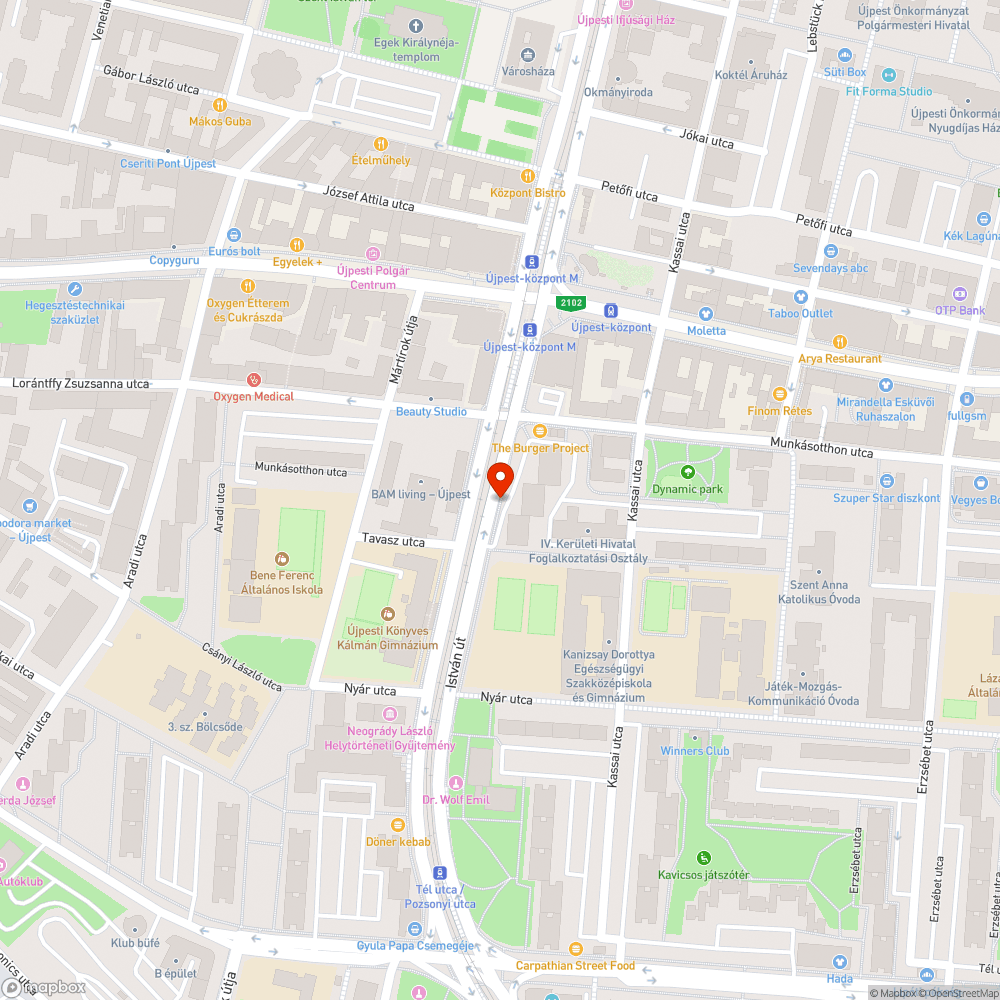 A járda elfoglalása bejelentés helye