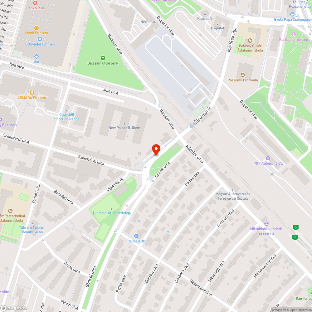 Buszmegállót lelocsoló autók bejelentés helye