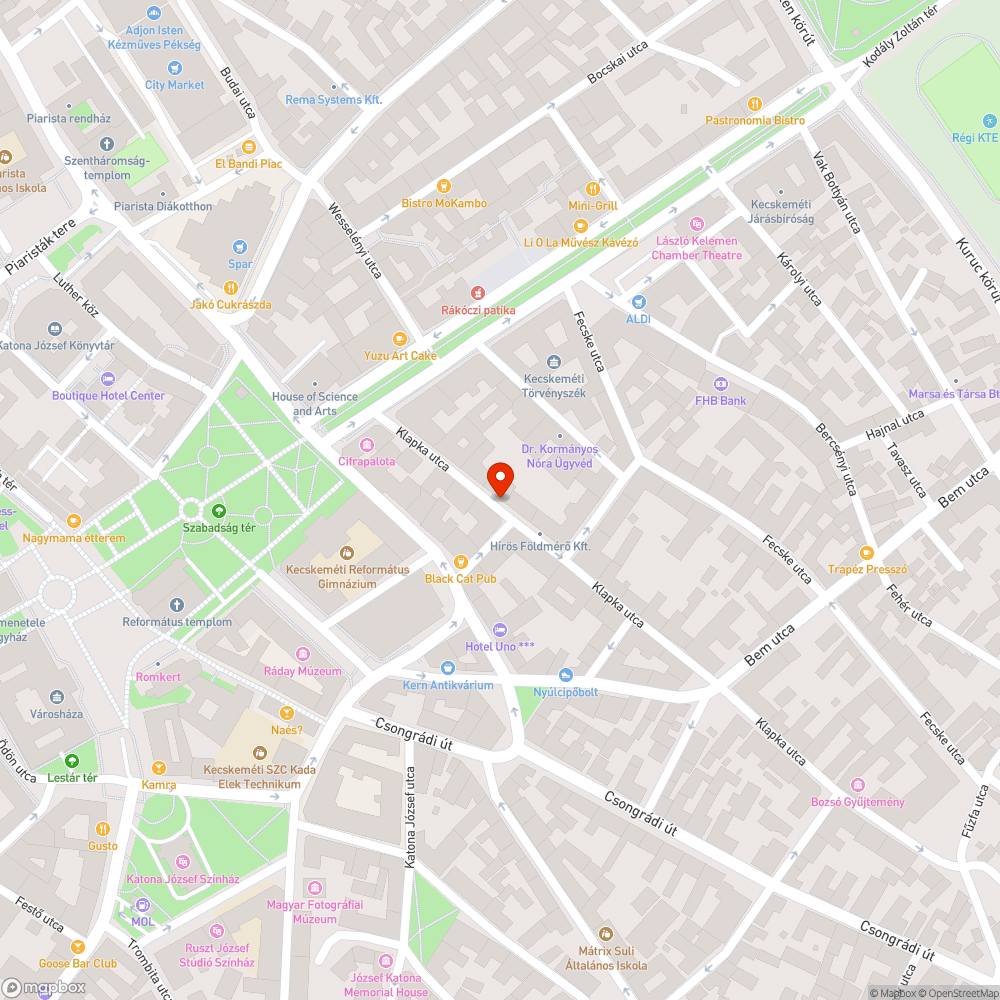 Üres fahelyek bejelentés helye