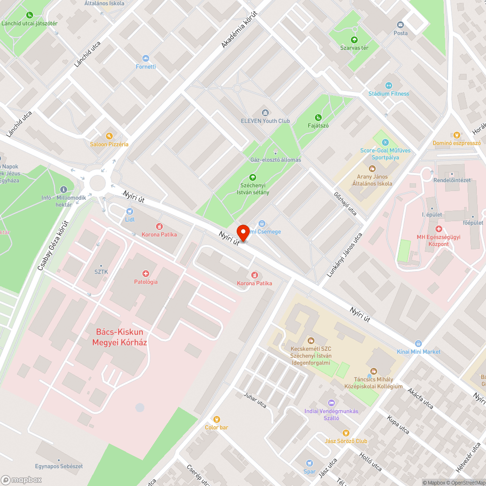 Nem működő közvilágítás a Nyíri úton bejelentés helye