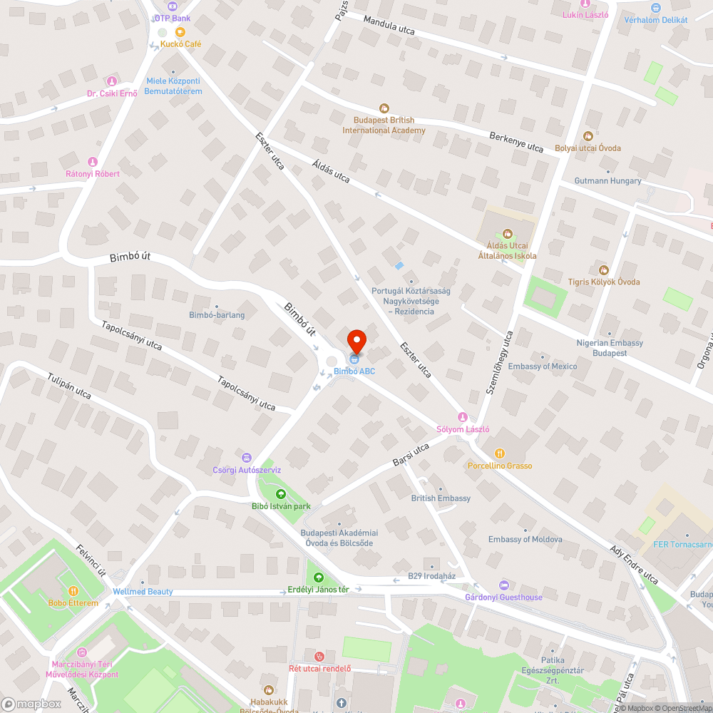 2. ker. Bimbó út-Ady E. sarok közlekedési tábla bejelentés helye