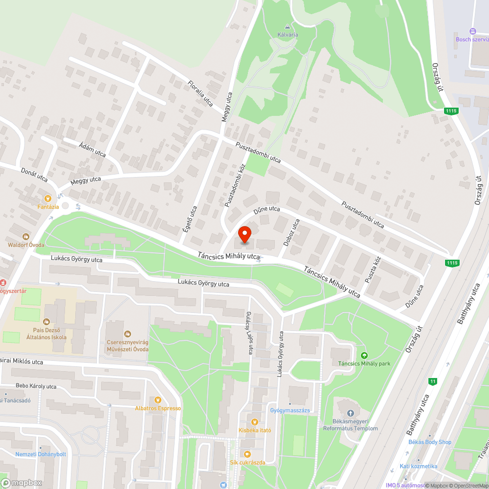 Kátyú bejelentés helye