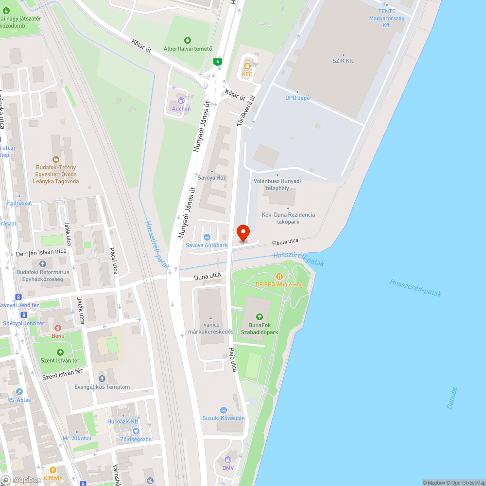 Lezárt kerékpárút bejelentés helye