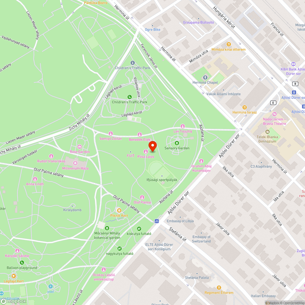 Teljesen sötét Városliget-rész bejelentés helye