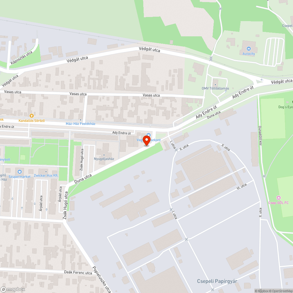 Mély, éles peremű kátyú és megsüllyedt úttest bejelentés helye