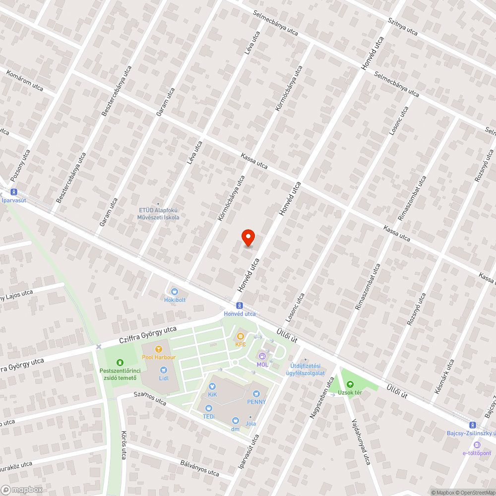 Kritikus állapotban lévő útburkolat bejelentés helye