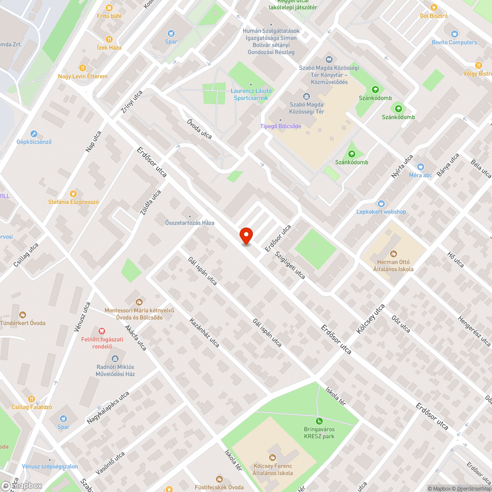 Kátyús terület. bejelentés helye