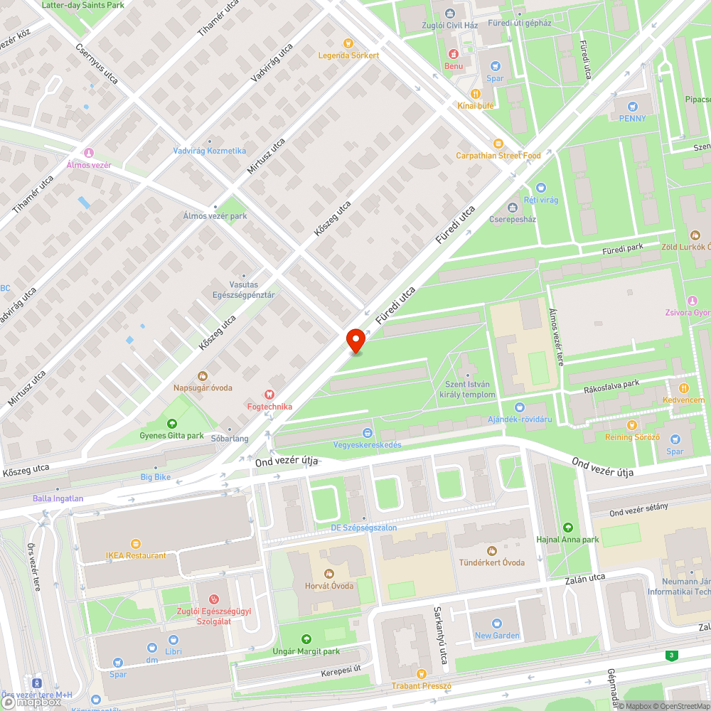 Füvesített részen / járdán keresztül parkolás bejelentés helye