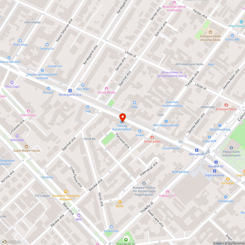 Veszélyes kátyú bejelentés helye