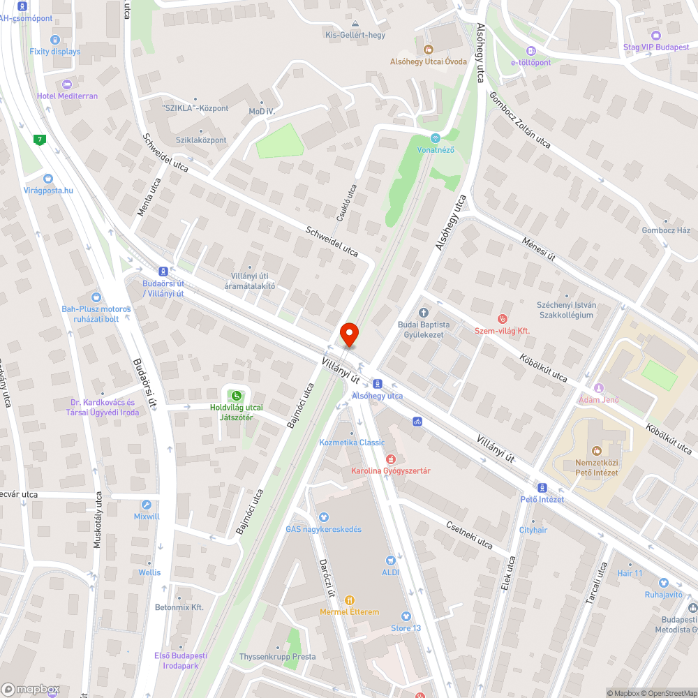 Veszélyes jégcsapok a kerékpárút felett bejelentés helye