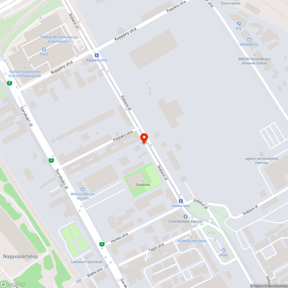 Hiányzó járda bejelentés helye