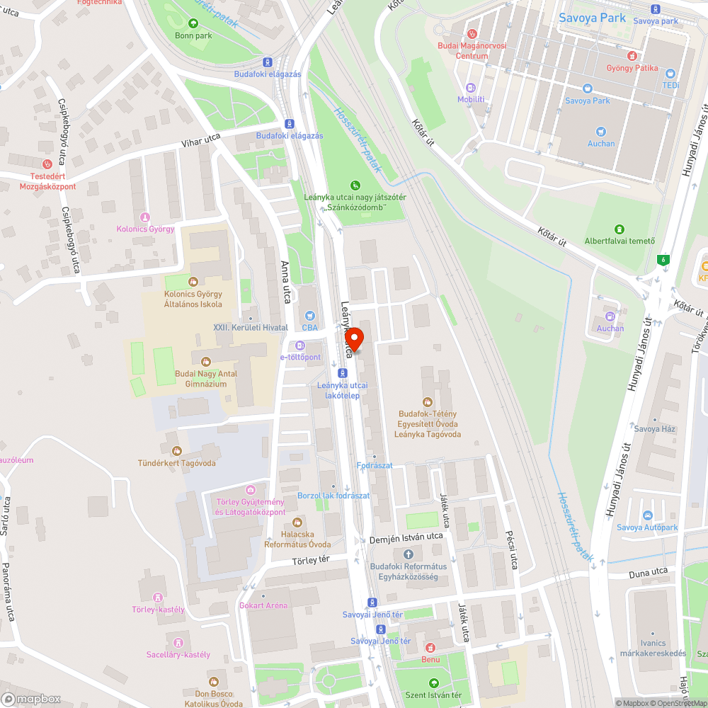 Óriás kátyú bejelentés helye