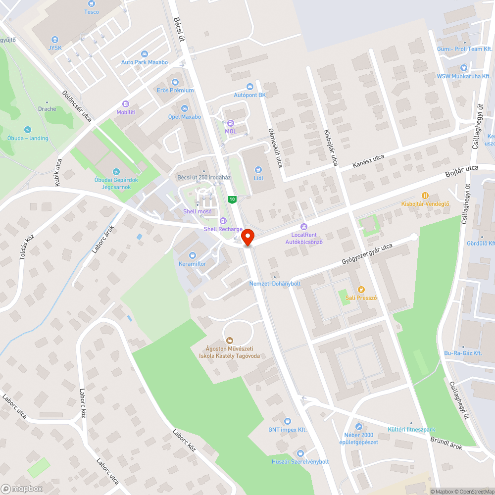 Kátyú bejelentés helye