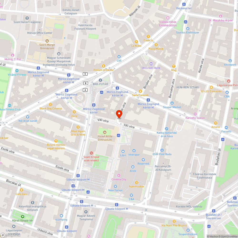 megdőlt poller Váli u./Siroki u. bejelentés helye