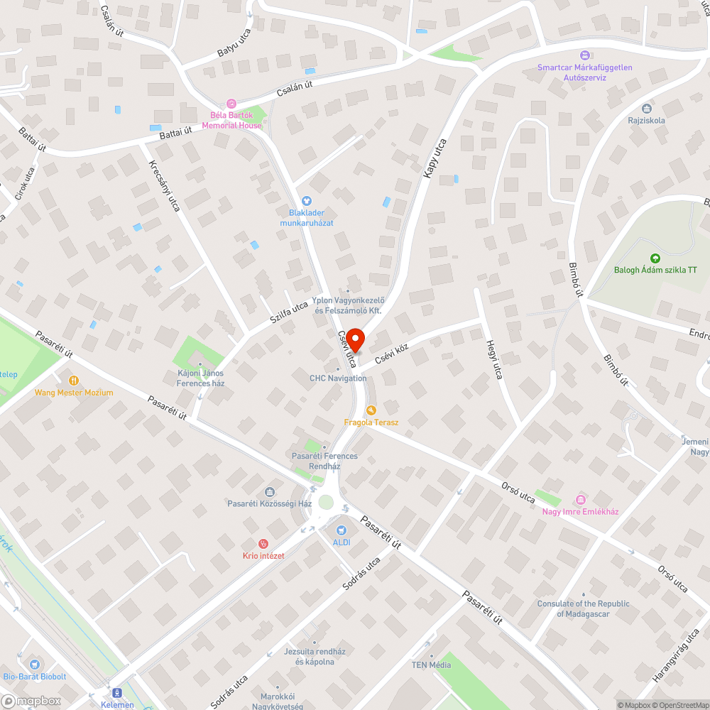 Kátyú a Kapy u. és Csévi u. kereszteződésében bejelentés helye