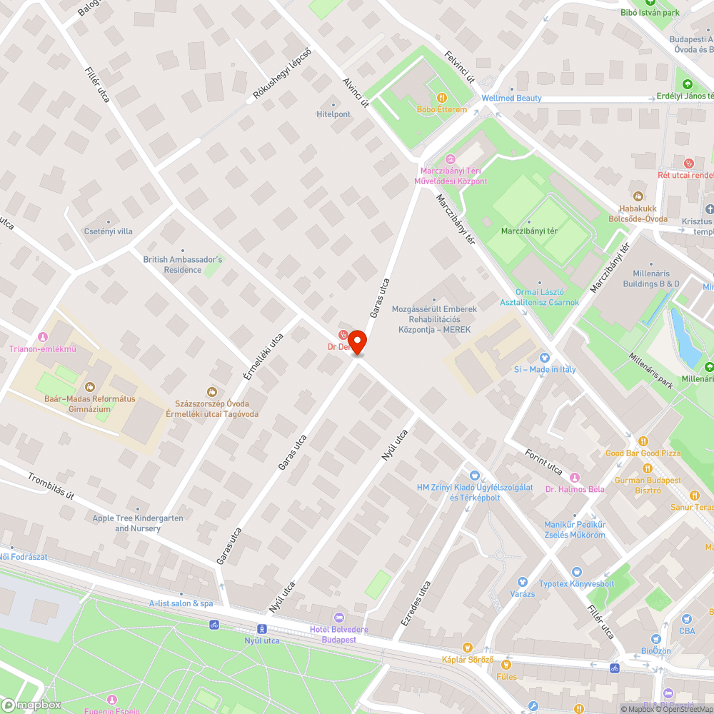 Kátyú a Fillér -Garas kereszteződésben bejelentés helye