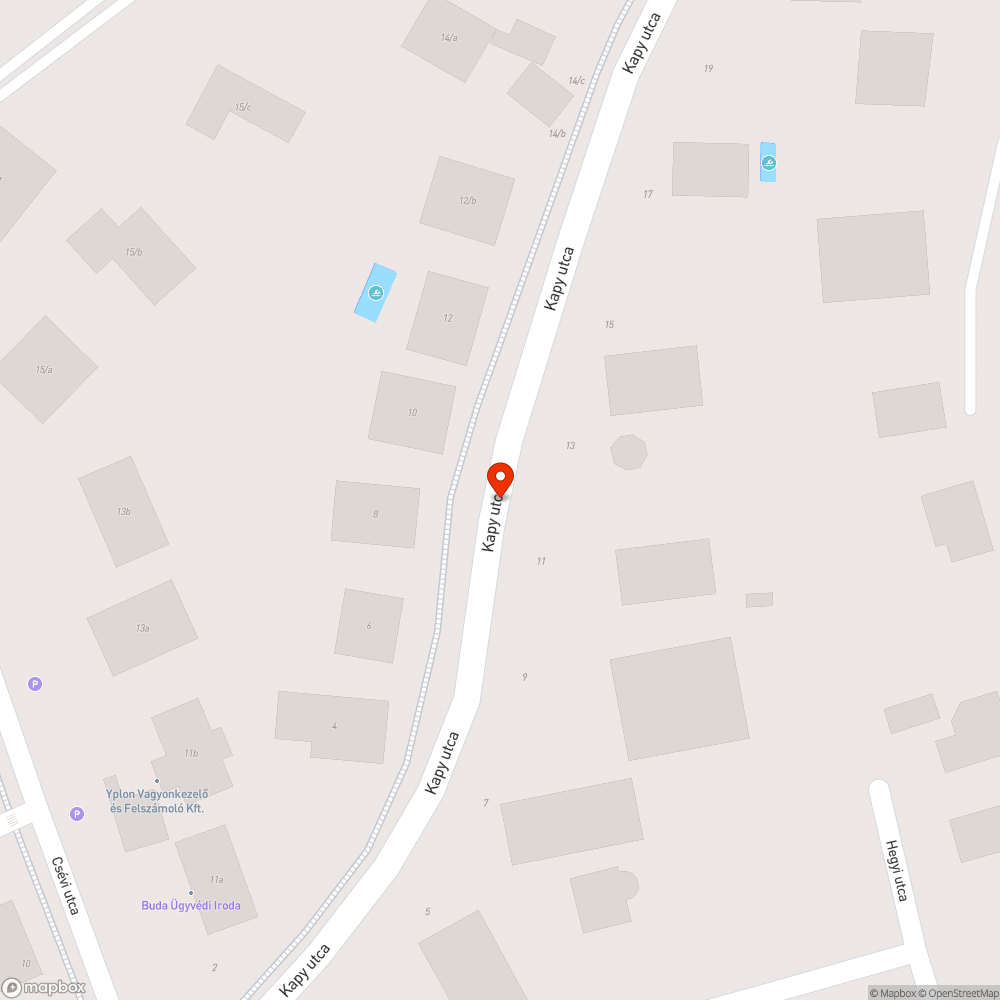 Kátyú a Kapy u. 11. előtt bejelentés helye