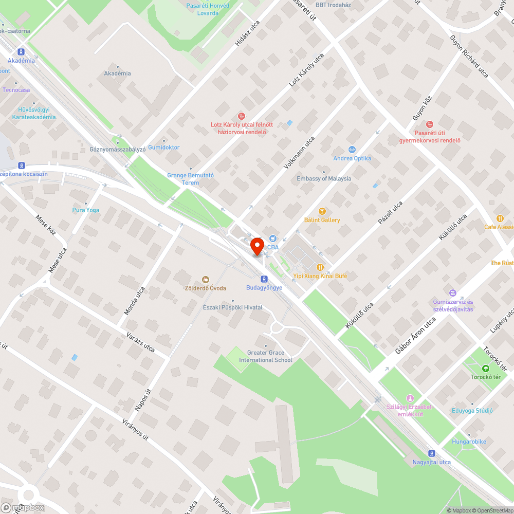 Futár tábla Budagyöngye bejelentés helye