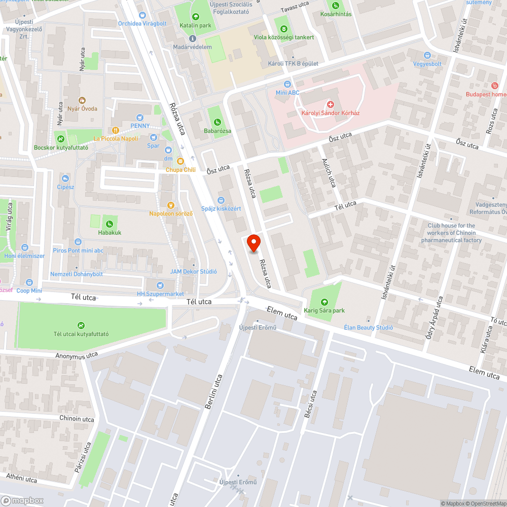 Kidőlt fa bejelentés helye