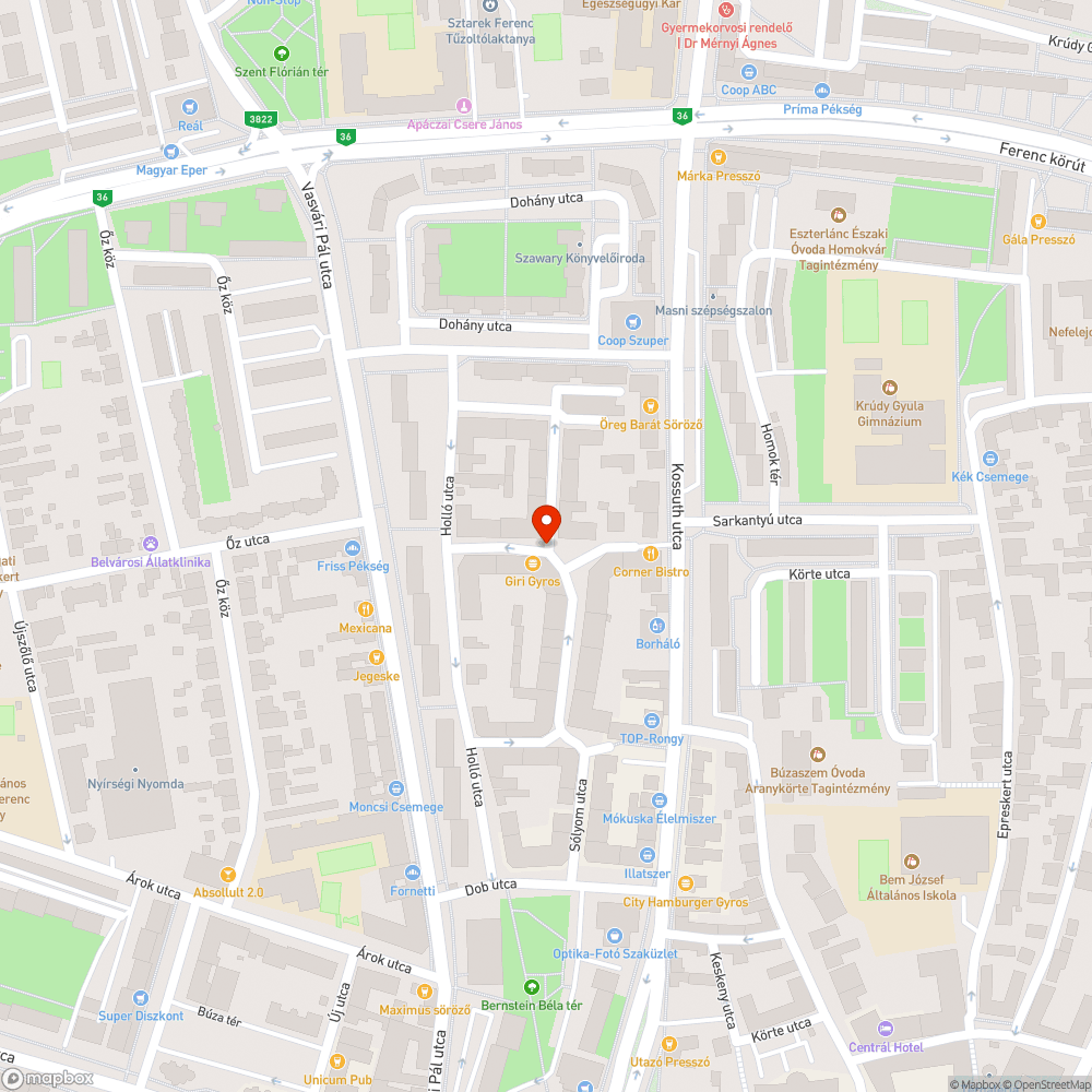 Szemetes utca bejelentés helye