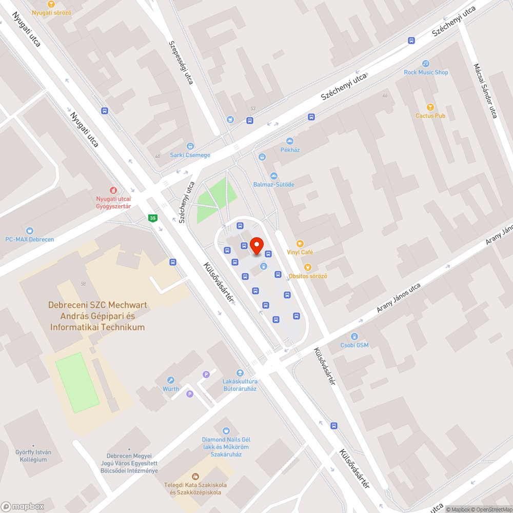 Járhatatlan buszállomás bejelentés helye