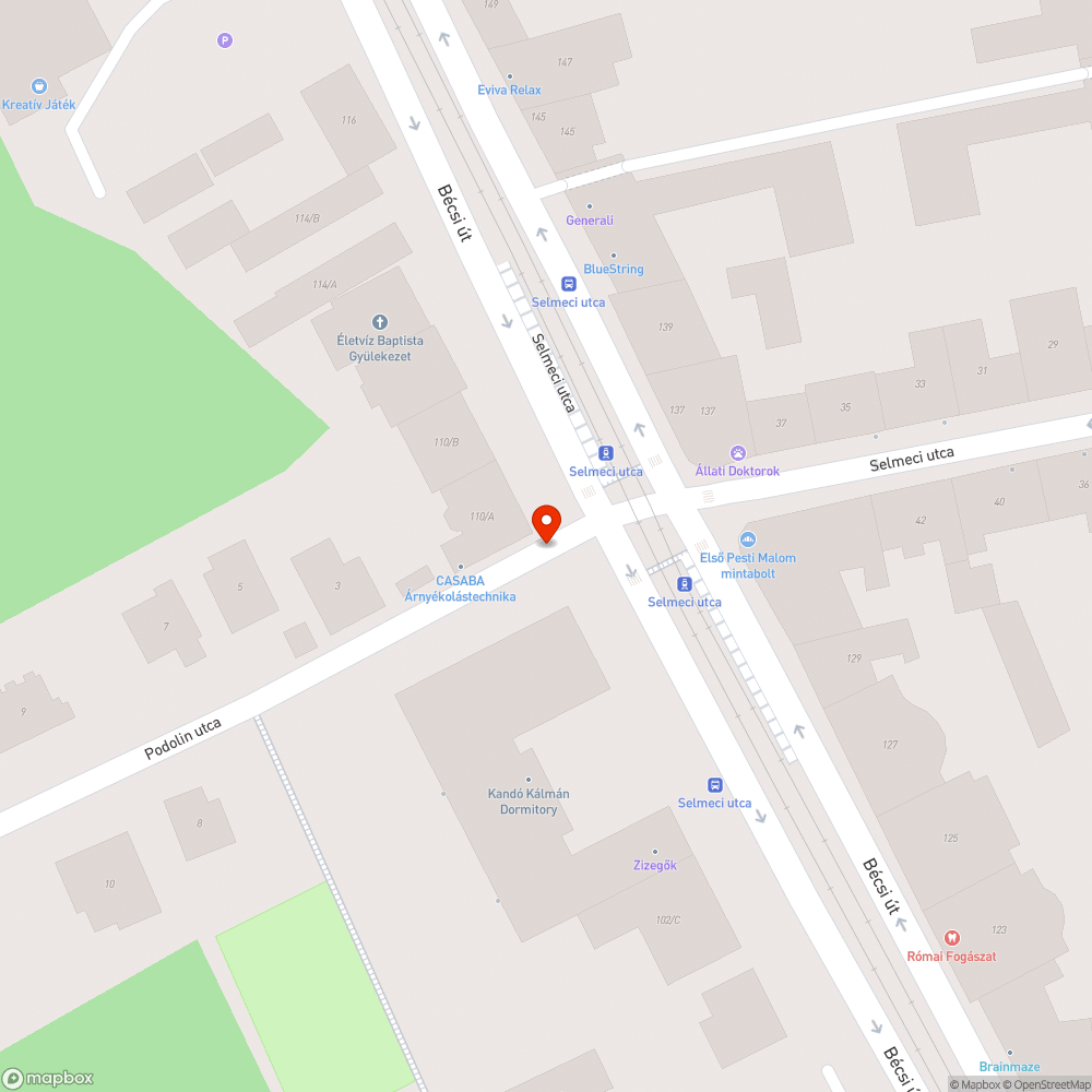 Kátyú bejelentés helye