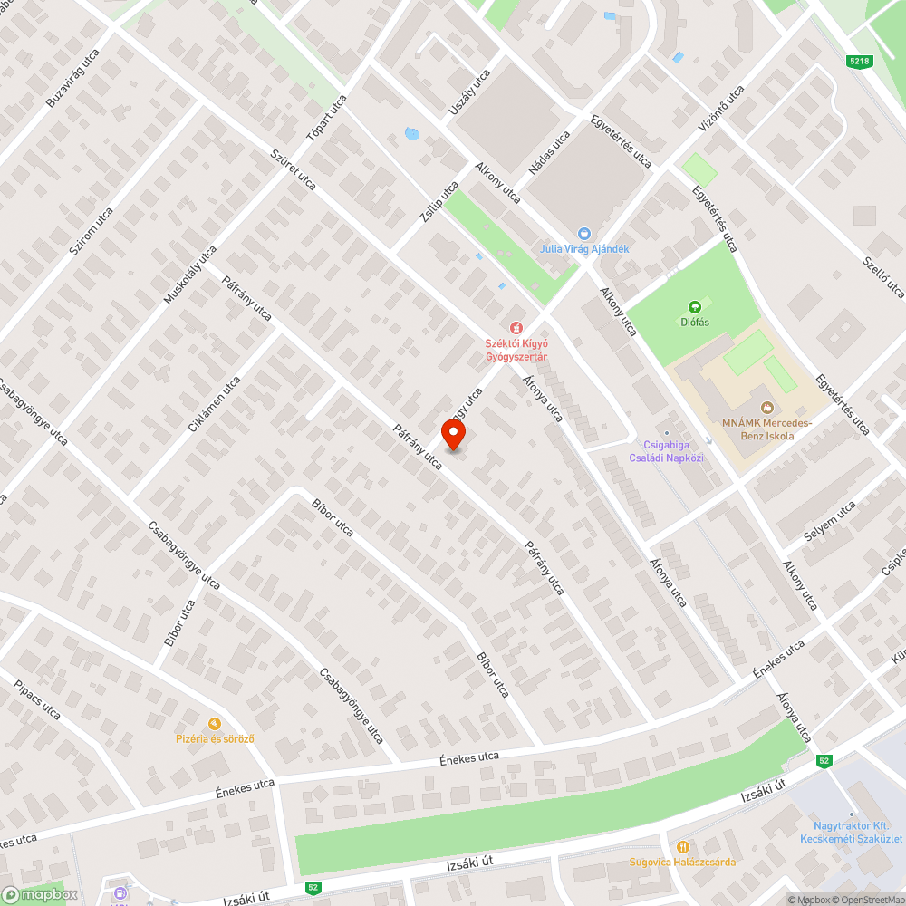 Kátyú bejelentés helye