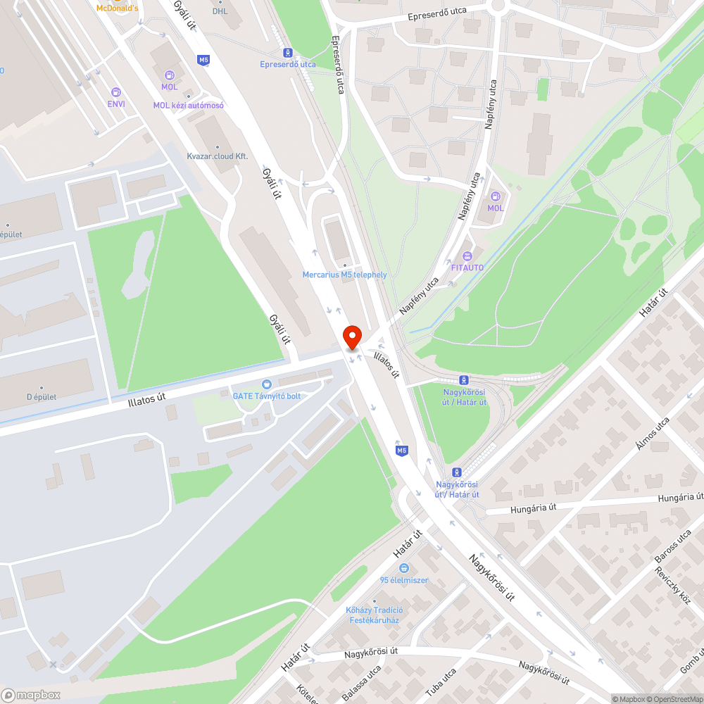 Felfüggesztés törő kátyú bejelentés helye