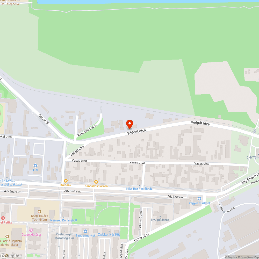 Csepel Védgát utca utcaseprés bejelentés helye