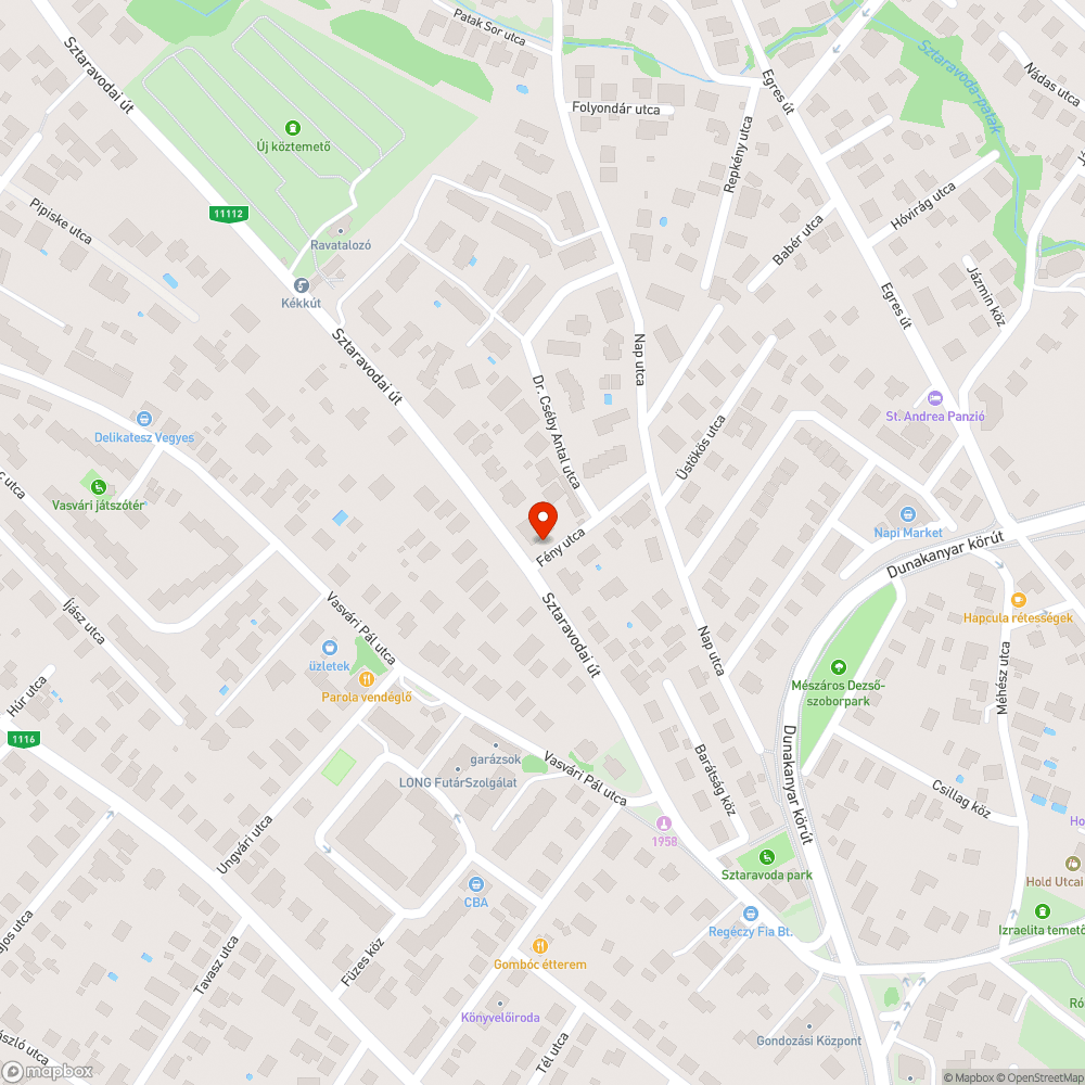 Nem működik a közvilágítás a Fény utcában bejelentés helye