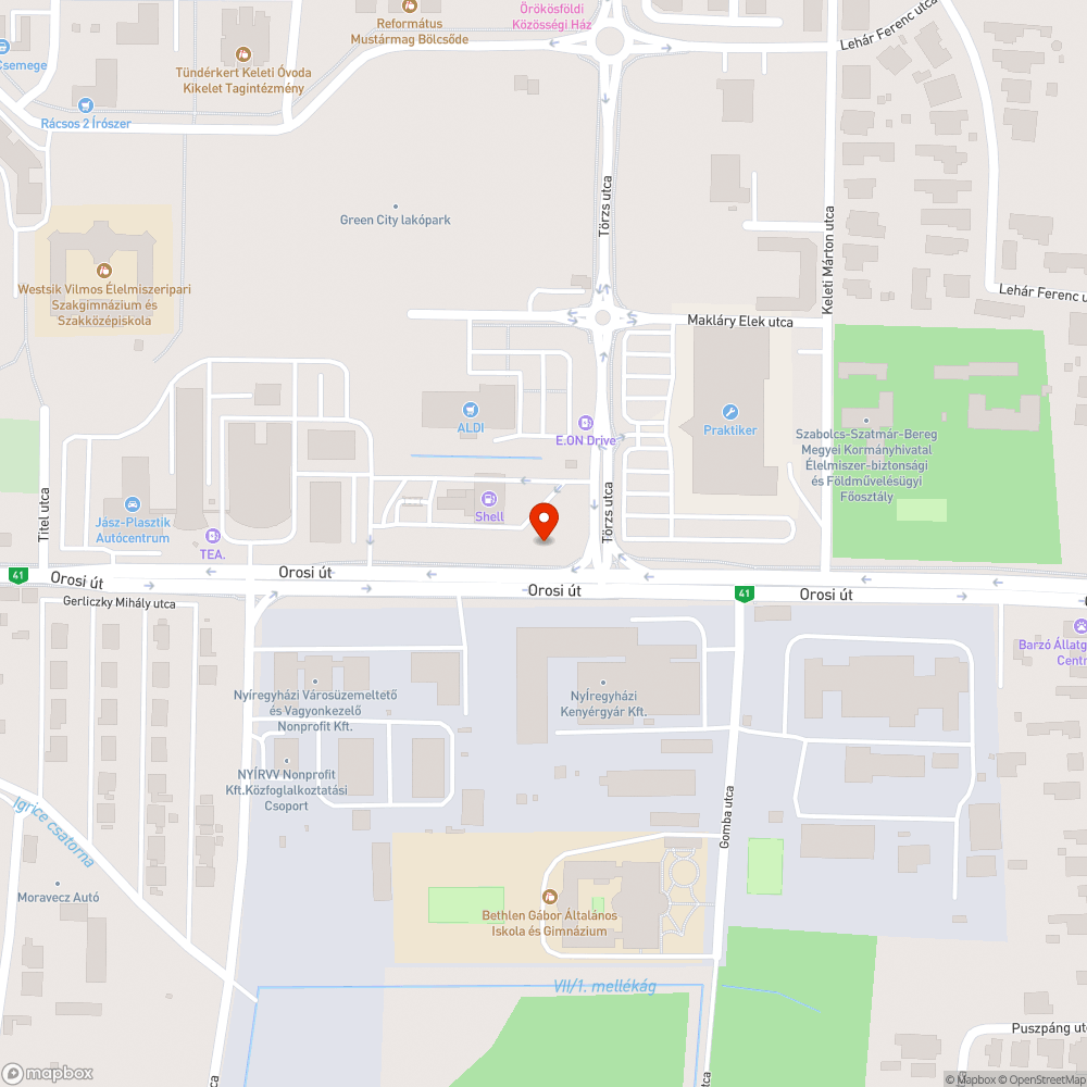 Sötét útszakasz, közvilágítás nincs felkapcsolva bejelentés helye