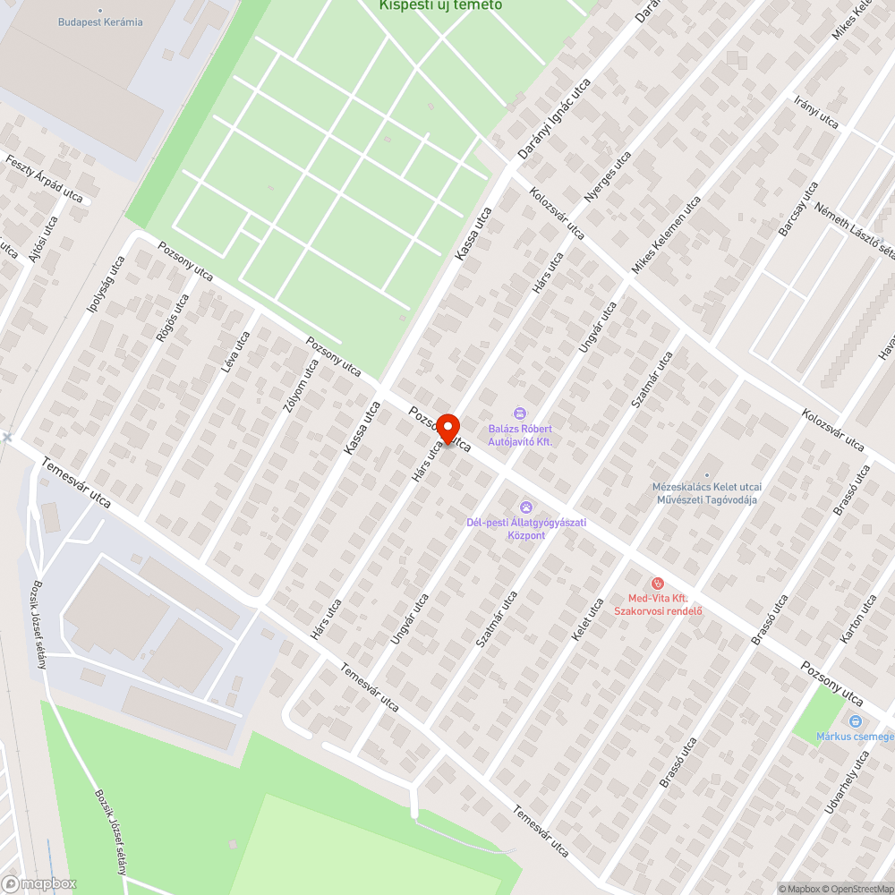 Kiégett jármű bejelentés helye