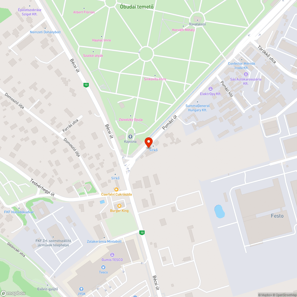 Széteső előtető bejelentés helye