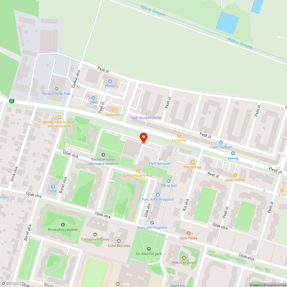 Kidőlt fa bejelentés helye