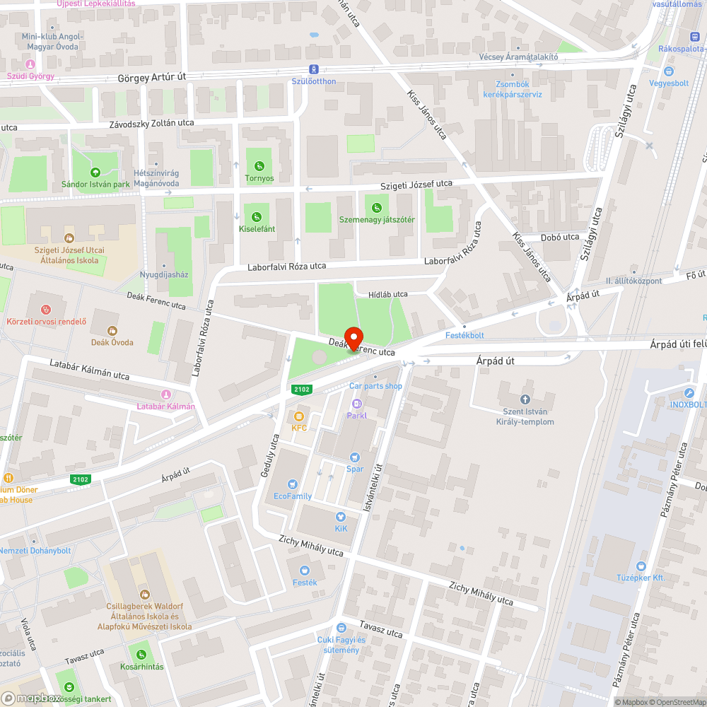 Összetört járda bejelentés helye