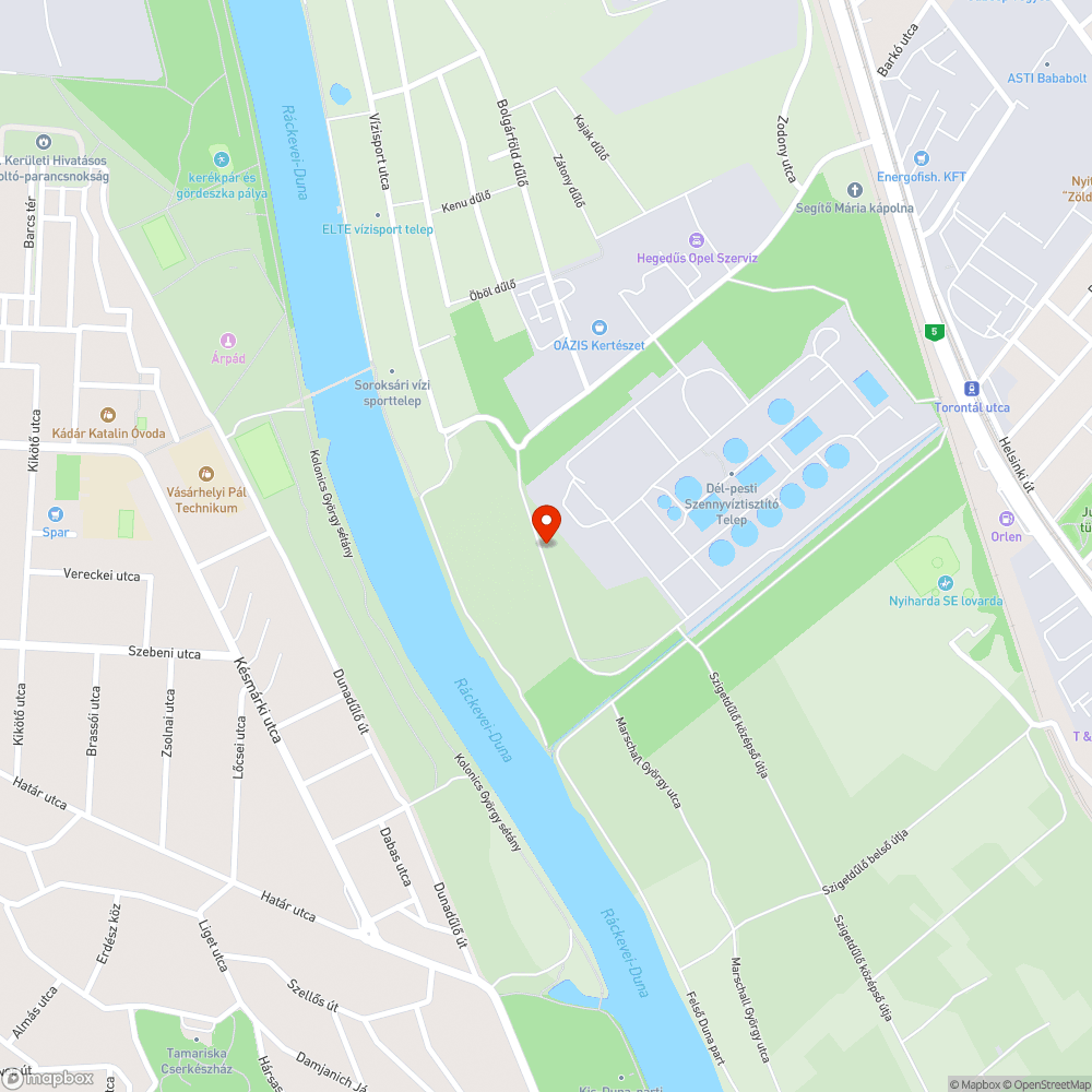 Soroksár szennyvíztisztító mögött szemétlerakás bejelentés helye